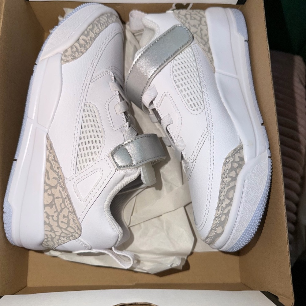 Jordan Spizike Low in White and Neutral Gray